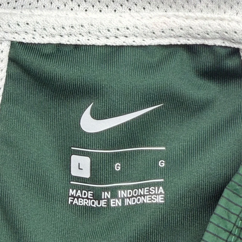 Nike Michigan State Spartans Windbreaker Jacket Men Large Green Quarter Zip Hood